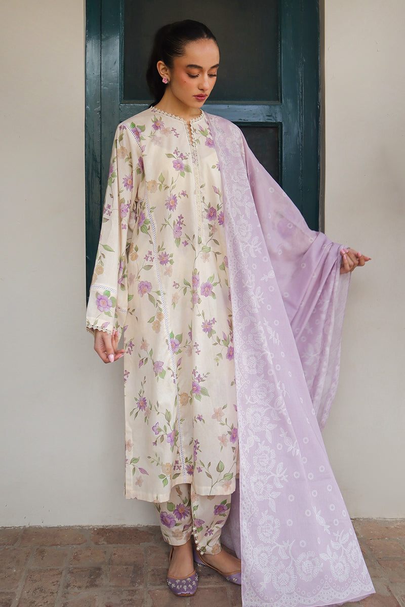 Cross Stitch | Printed Lawn | ROSEATE MUSE - by - Libasekhas UK - Registered Vendor of : Cross Stitch - 100% Original Designer Dresss