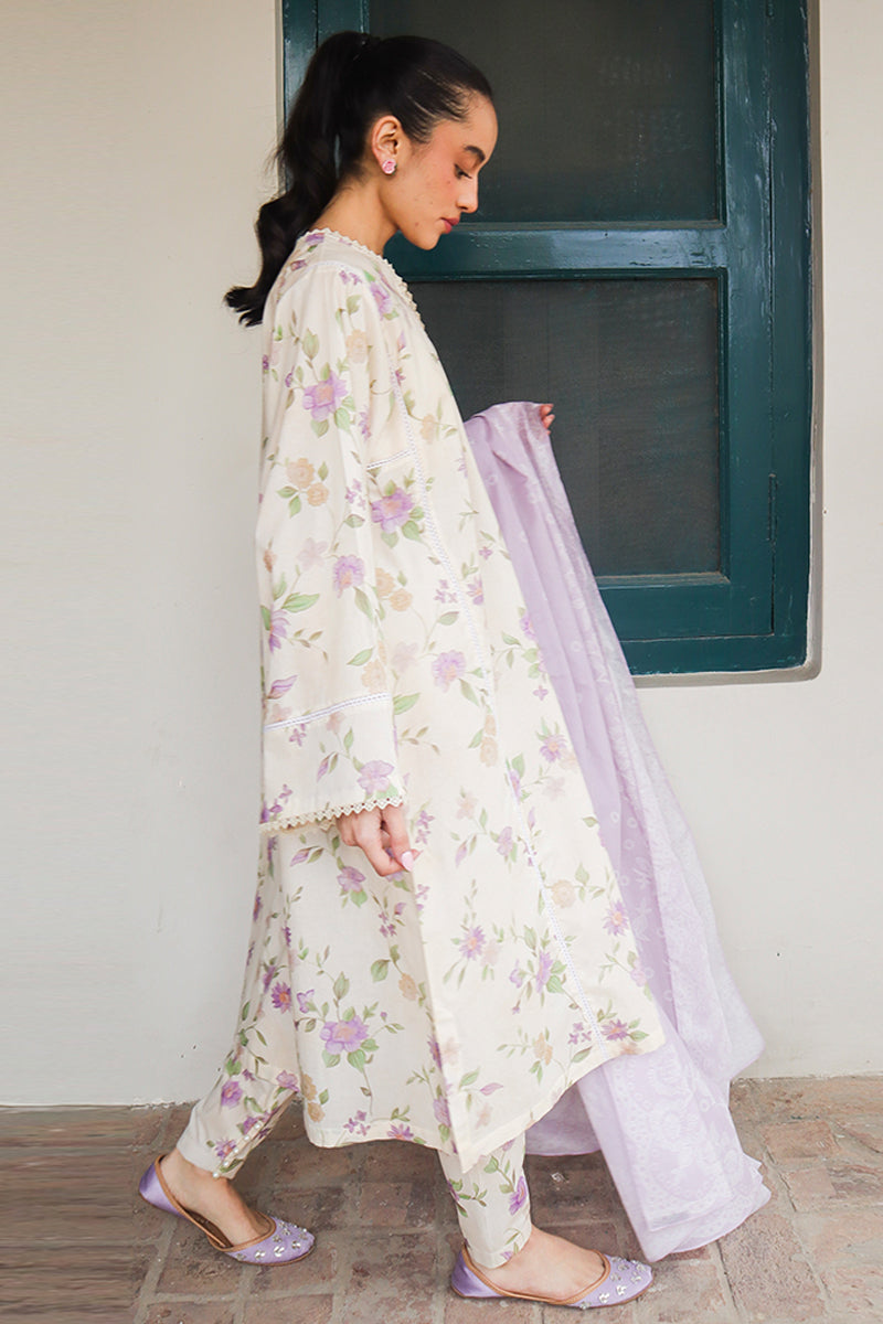 Cross Stitch | Printed Lawn | ROSEATE MUSE - by - Libasekhas UK - Registered Vendor of : Cross Stitch - 100% Original Designer Dresss