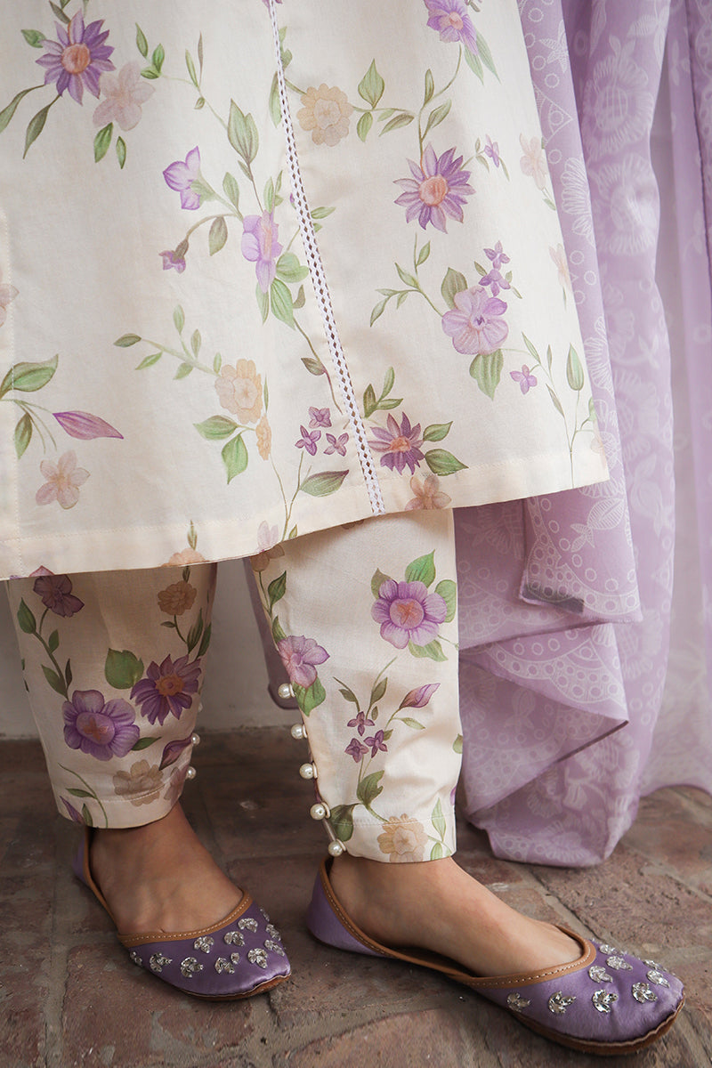 Cross Stitch | Printed Lawn | ROSEATE MUSE - by - Libasekhas UK - Registered Vendor of : Cross Stitch - 100% Original Designer Dresss