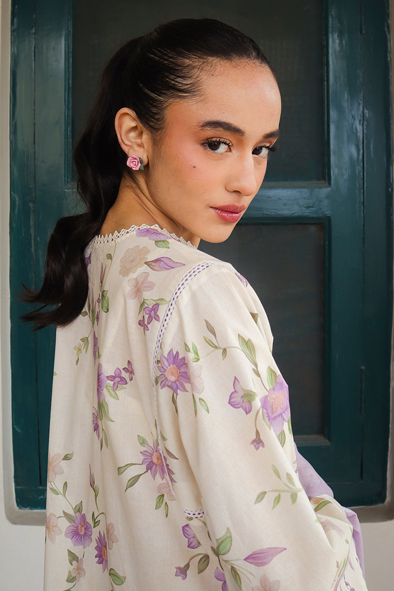 Cross Stitch | Printed Lawn | ROSEATE MUSE - by - Libasekhas UK - Registered Vendor of : Cross Stitch - 100% Original Designer Dresss