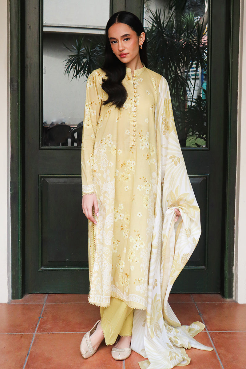 Cross Stitch | Printed Lawn | GARLAND MIST - by - Libasekhas UK - Registered Vendor of : Cross Stitch - 100% Original Designer Dresss