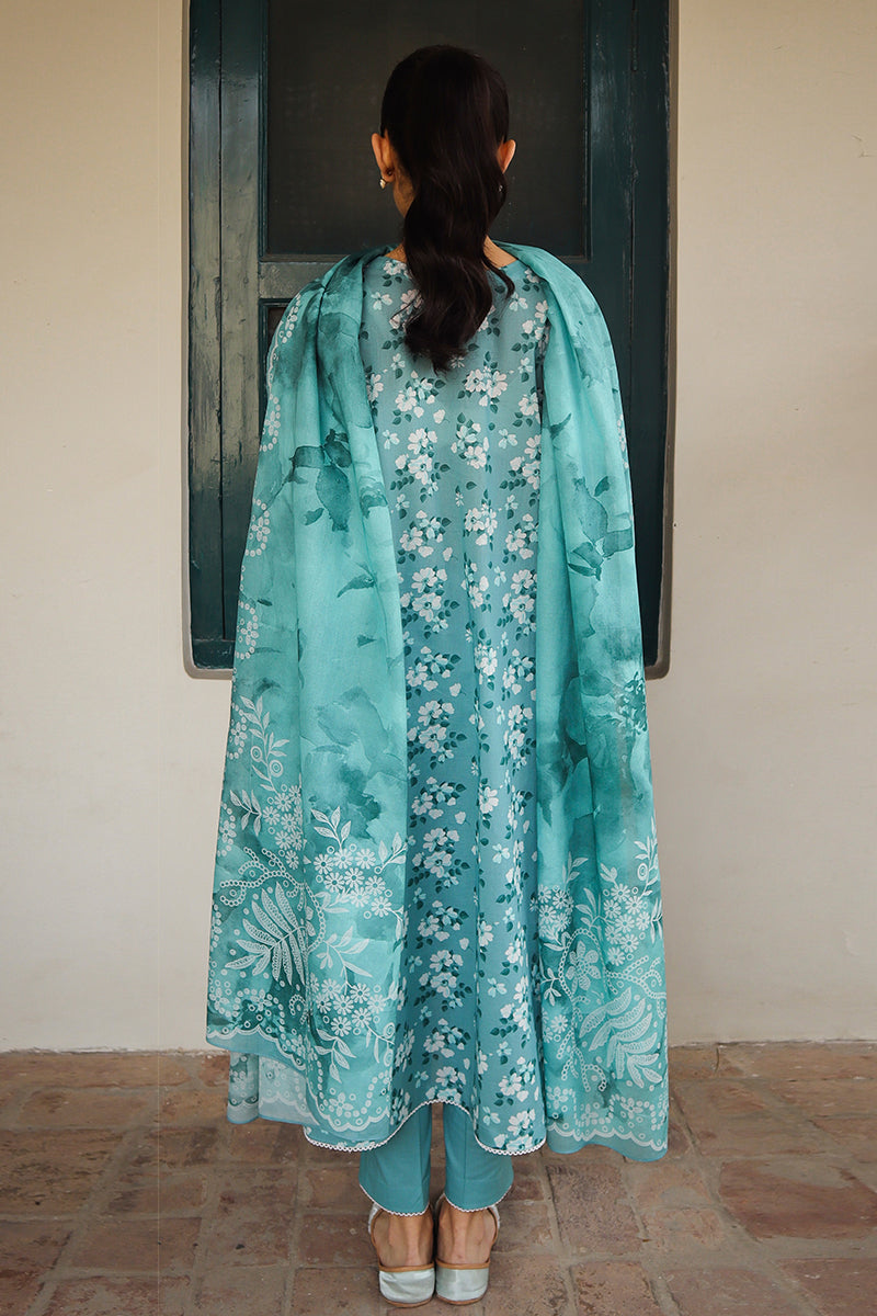 Cross Stitch | Printed Lawn | BLUE CHARM - by - Libasekhas UK - Registered Vendor of : Cross Stitch - 100% Original Designer Dresss