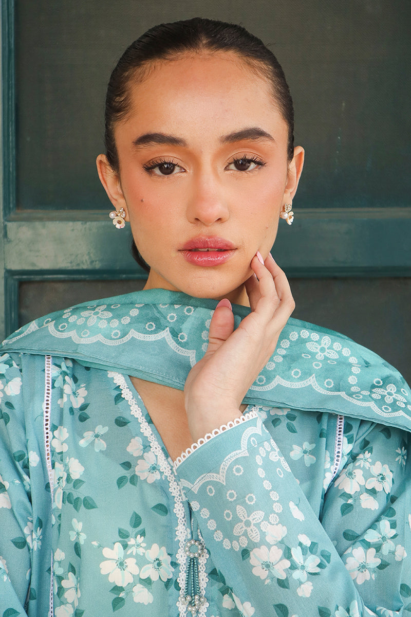 Cross Stitch | Printed Lawn | BLUE CHARM - by - Libasekhas UK - Registered Vendor of : Cross Stitch - 100% Original Designer Dresss