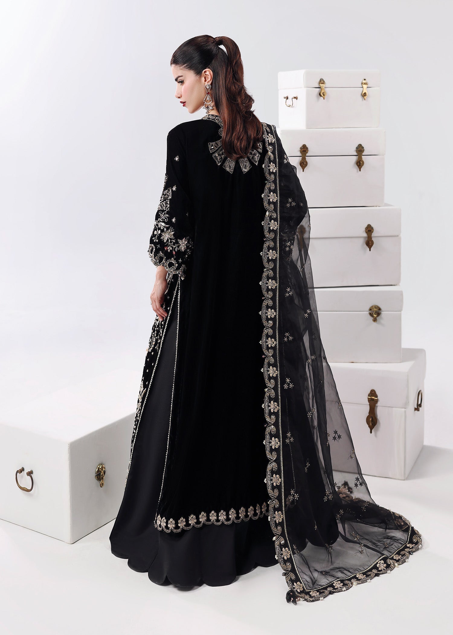 Sardinia | Lamore Luxury Handwork Edit 25 | Black Swan - by Libasekhas UK - Registered Vendor of : Sardinia - 100% Original Designer Dress