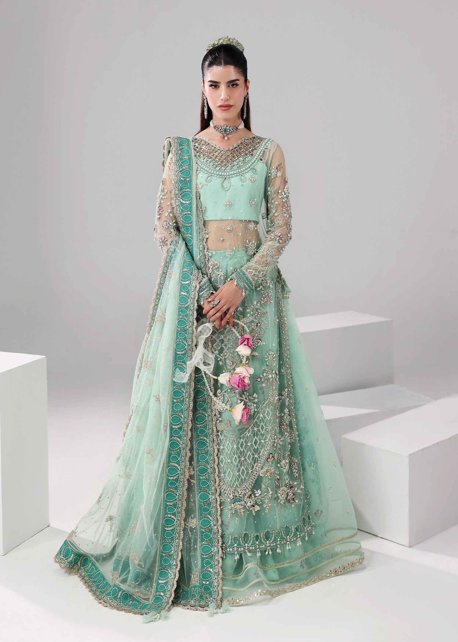 Sardinia | Lamore Luxury Handwork Edit 25 | Crystal Bloom - by Libasekhas UK - Registered Vendor of : Sardinia - 100% Original Designer Dress