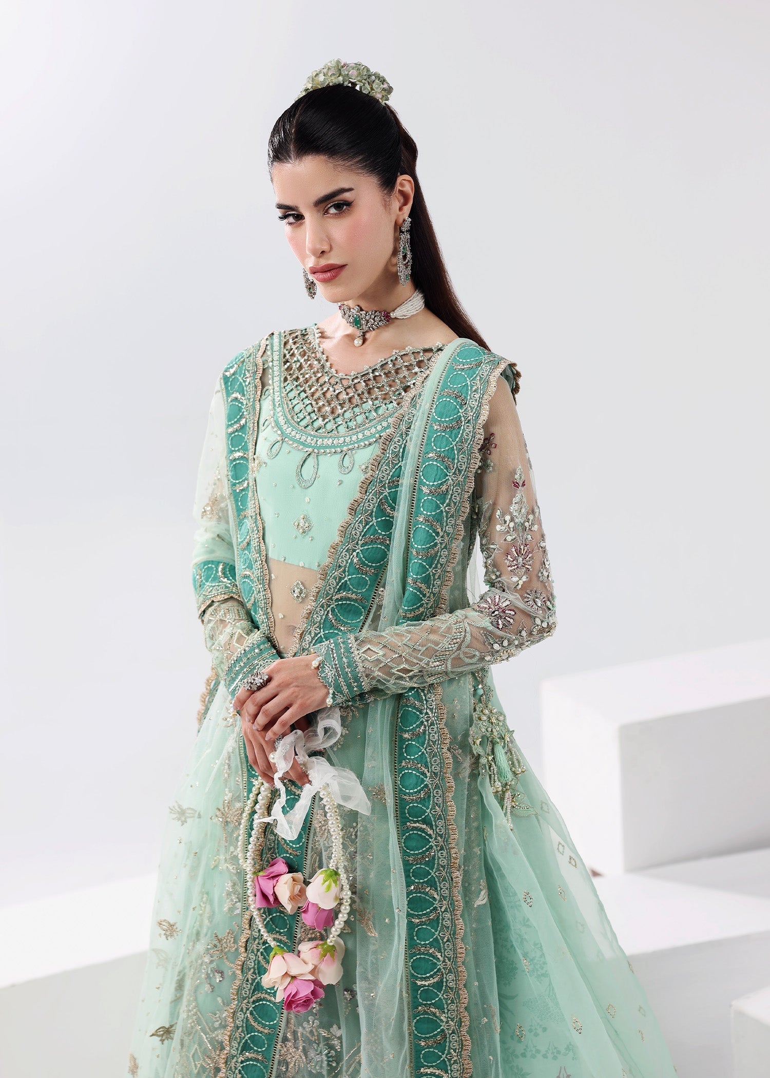 Sardinia | Lamore Luxury Handwork Edit 25 | Crystal Bloom - by Libasekhas UK - Registered Vendor of : Sardinia - 100% Original Designer Dress