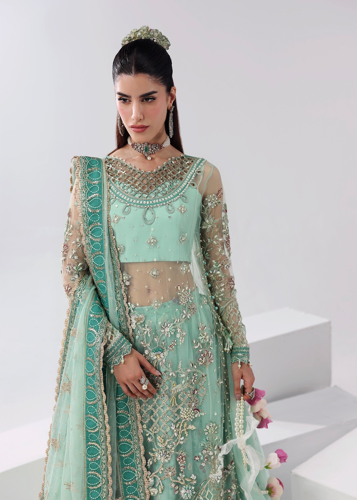 Sardinia | Lamore Luxury Handwork Edit 25 | Crystal Bloom - by Libasekhas UK - Registered Vendor of : Sardinia - 100% Original Designer Dress