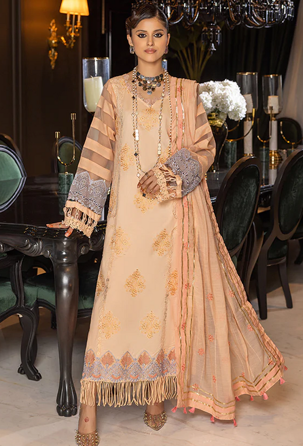 Humdum | Charlotte Chikankari Lawn | D10 - by - Libasekhas UK - Registered Vendor of : HumDum - 100% Original Designer Dresss