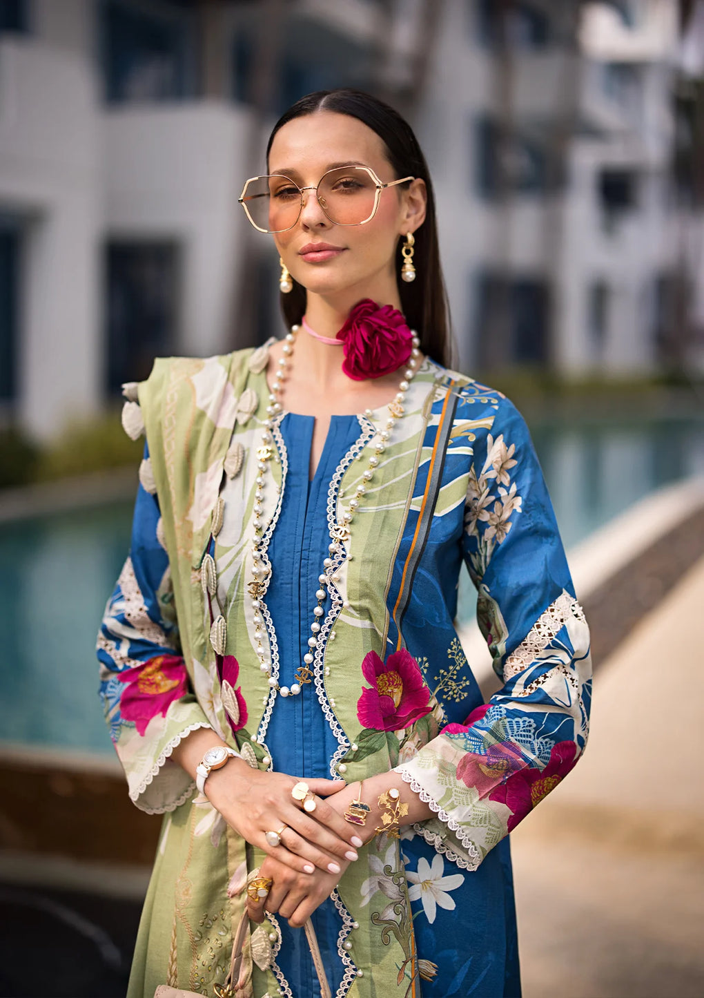 Elaf Premium | Prints Collection 2024 | EOP-08B WHIMSY TOSCANA - by - Libasekhas UK - Registered Vendor of : Elaf Premium - 100% Original Designer Dresss