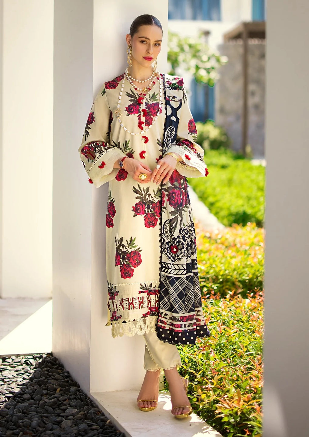 Elaf Premium | Prints Collection 2024 | EOP-03A SWAN - by - Libasekhas UK - Registered Vendor of : Elaf Premium - 100% Original Designer Dresss