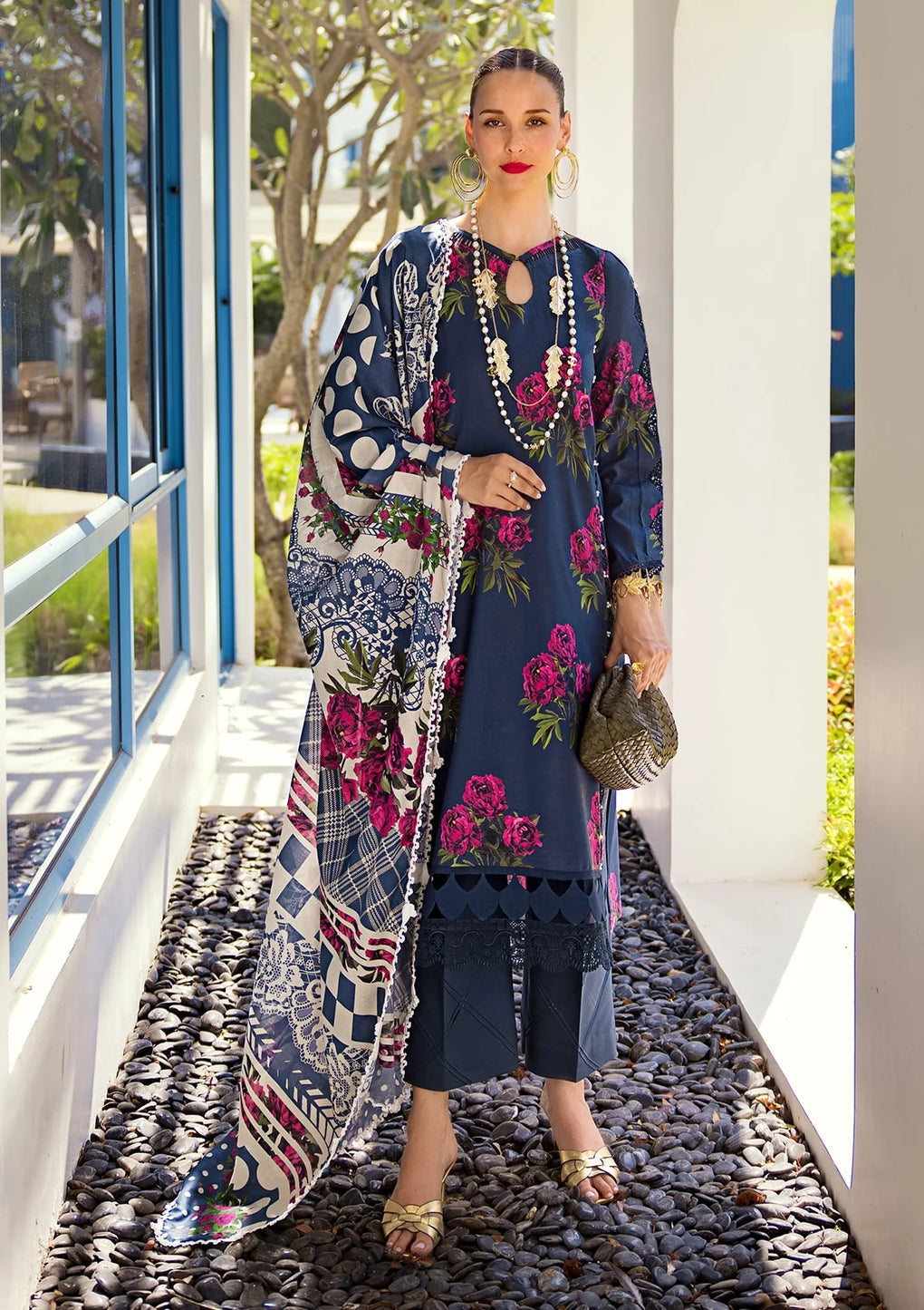 Elaf Premium | Prints Collection 2024 | EOP-03B PATTAYA POISE - by - Libasekhas UK - Registered Vendor of : Elaf Premium - 100% Original Designer Dresss