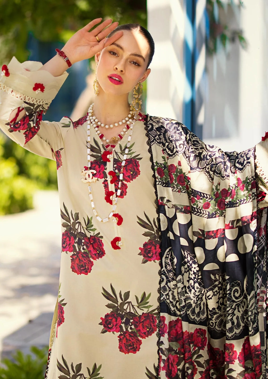 Elaf Premium | Prints Collection 2024 | EOP-03A SWAN - by - Libasekhas UK - Registered Vendor of : Elaf Premium - 100% Original Designer Dresss