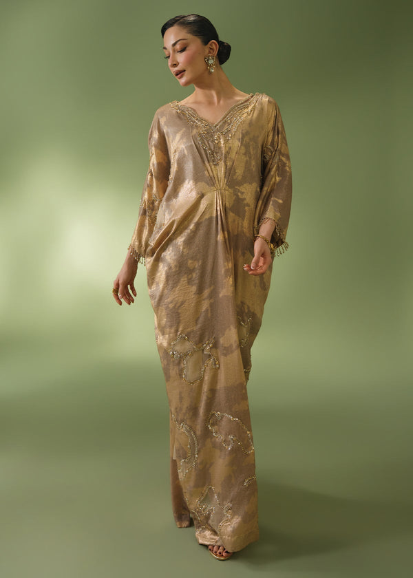Jeem | Celestial Luxe Formals | ELIA BEIGE KAFTAN - by Libasekhas UK - Registered Vendor of : Jeem - 100% Original Designer Dress