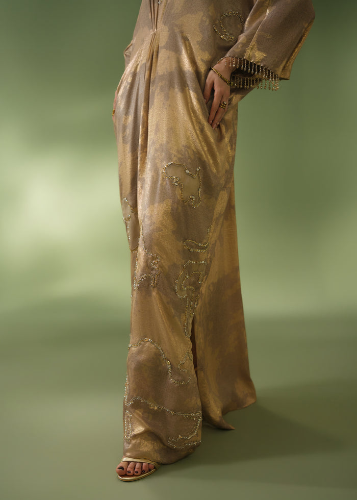 Jeem | Celestial Luxe Formals | ELIA BEIGE KAFTAN - by Libasekhas UK - Registered Vendor of : Jeem - 100% Original Designer Dress