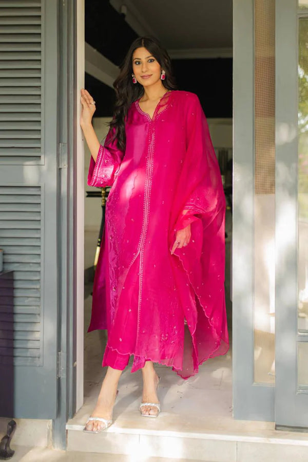 Jeem | Luxury Pret | ELSA PINK - by - Libasekhas UK - Registered Vendor of : Jeem - 100% Original Designer Dresss