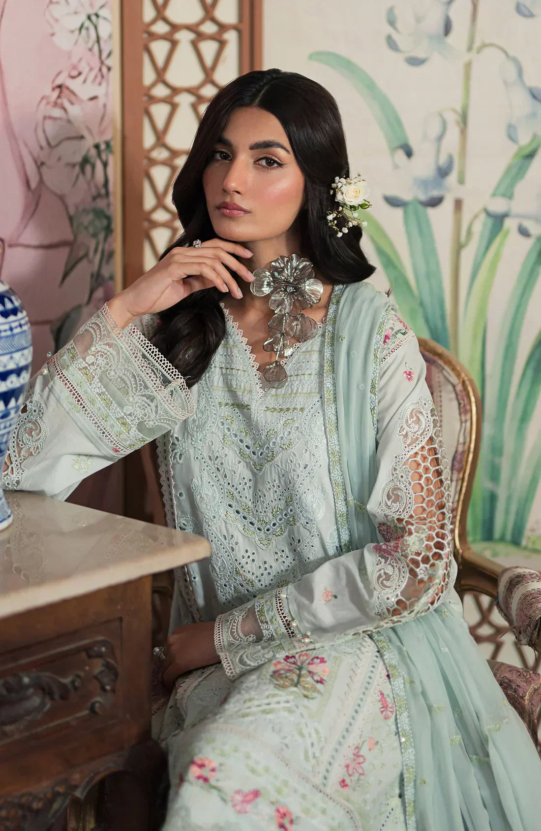 Emaan Adeel | Ayra Luxury Lawn 24 | AR-07 - by - Libasekhas UK - Registered Vendor of : Emaan Adeel - 100% Original Designer Dresss