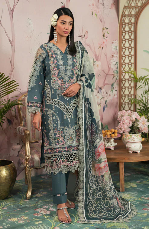 Emaan Adeel | Ayra Luxury Lawn 24 | AR-09 - by - Libasekhas UK - Registered Vendor of : Emaan Adeel - 100% Original Designer Dresss