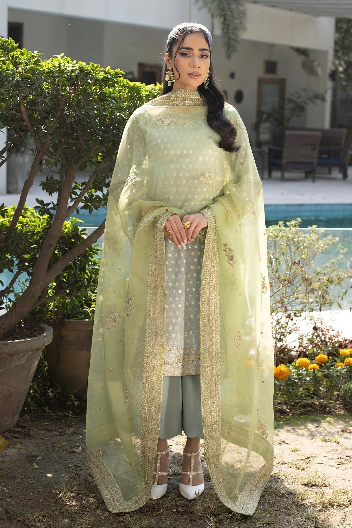 Erum Khan | Shahzeen Eid Collection | DOVE - by - Libasekhas UK - Registered Vendor of : Erum Khan - 100% Original Designer Dresss