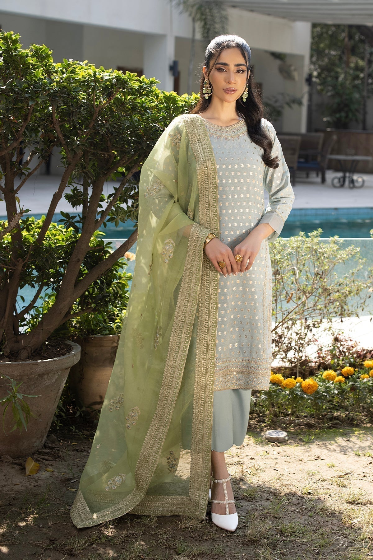 Erum Khan | Shahzeen Eid Collection | DOVE - by - Libasekhas UK - Registered Vendor of : Erum Khan - 100% Original Designer Dresss