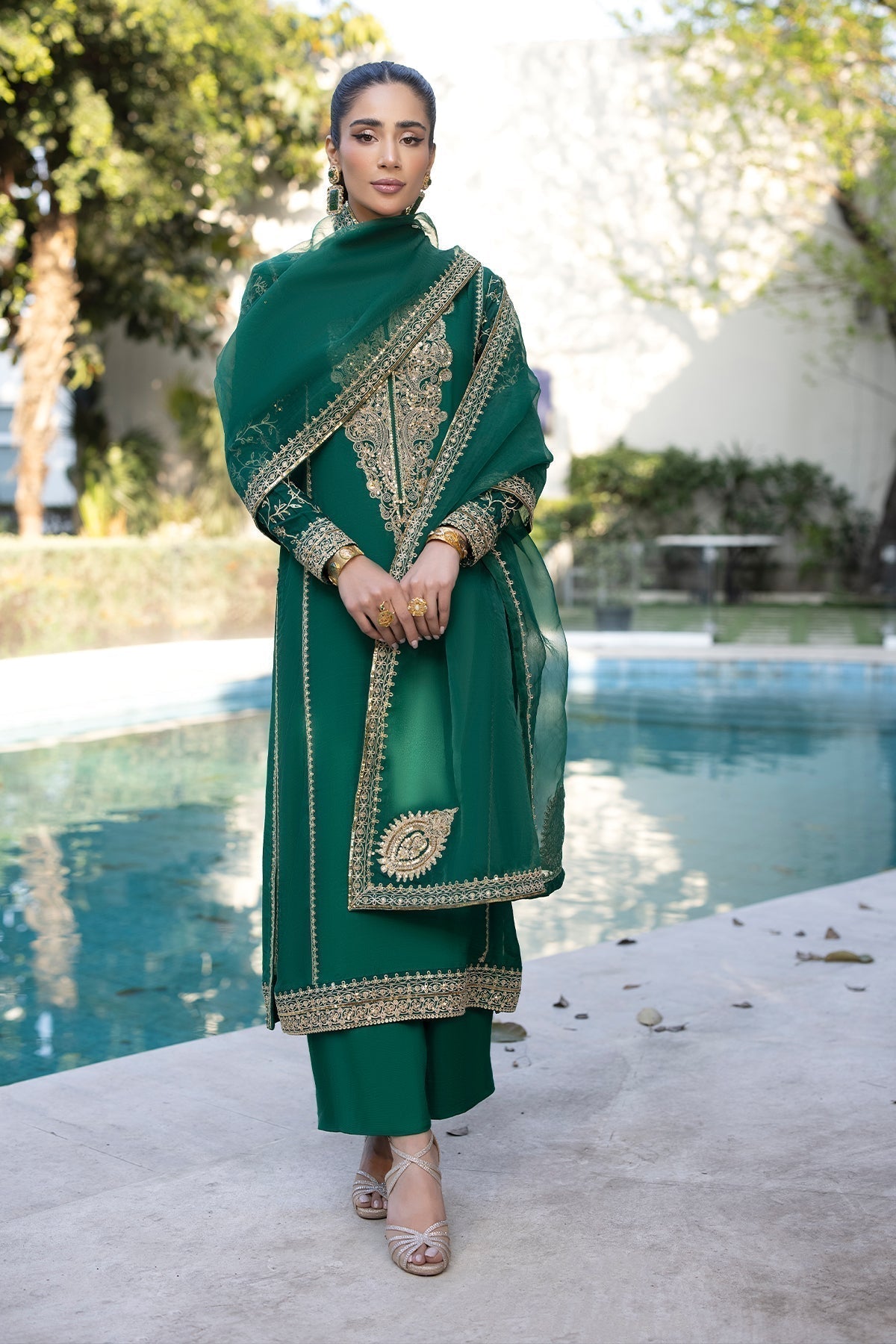 Erum Khan | Shahzeen Eid Collection | PEACOCK - by - Libasekhas UK - Registered Vendor of : Erum Khan - 100% Original Designer Dresss