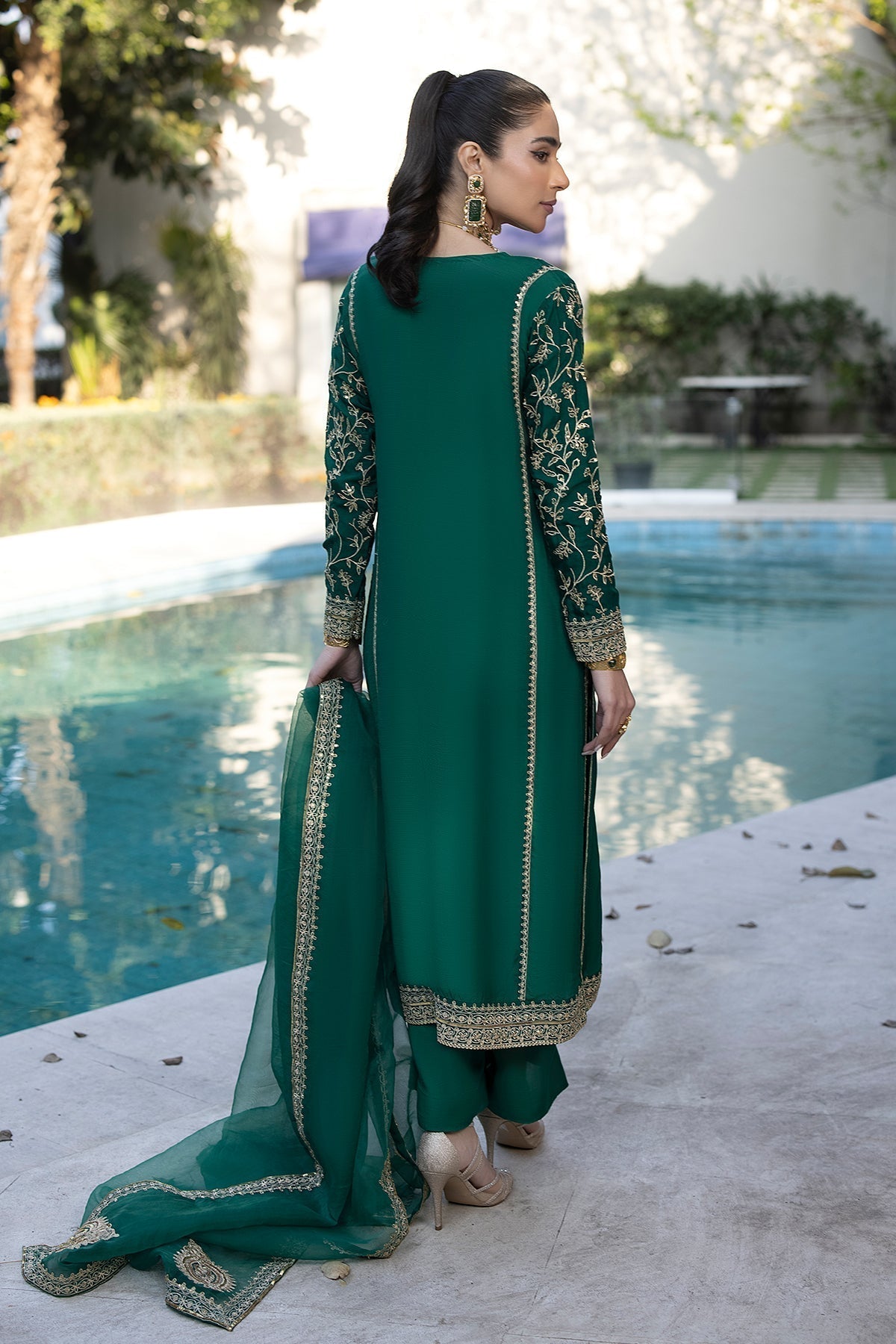 Erum Khan | Shahzeen Eid Collection | PEACOCK - by - Libasekhas UK - Registered Vendor of : Erum Khan - 100% Original Designer Dresss