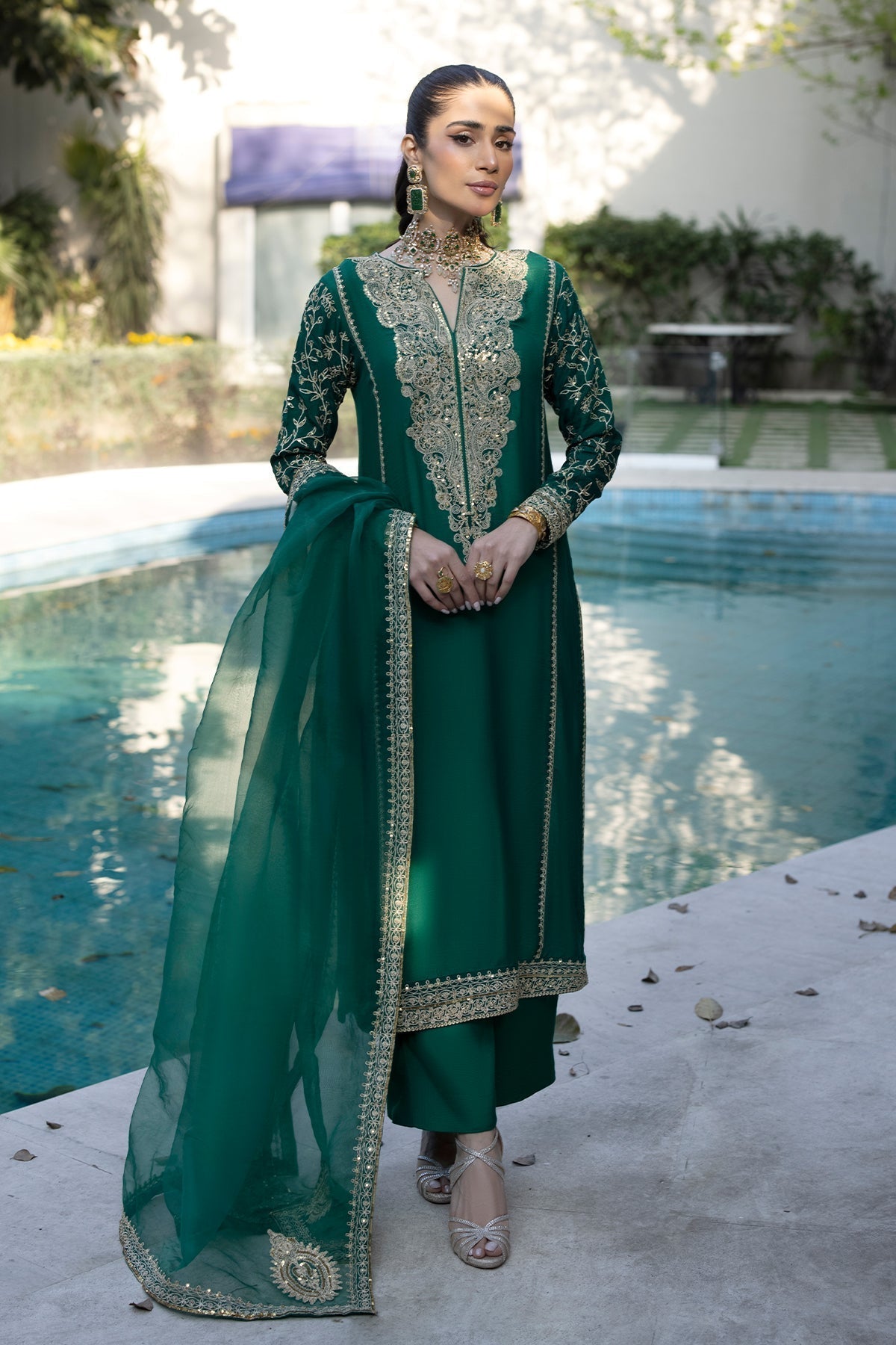 Erum Khan | Shahzeen Eid Collection | PEACOCK - by - Libasekhas UK - Registered Vendor of : Erum Khan - 100% Original Designer Dresss