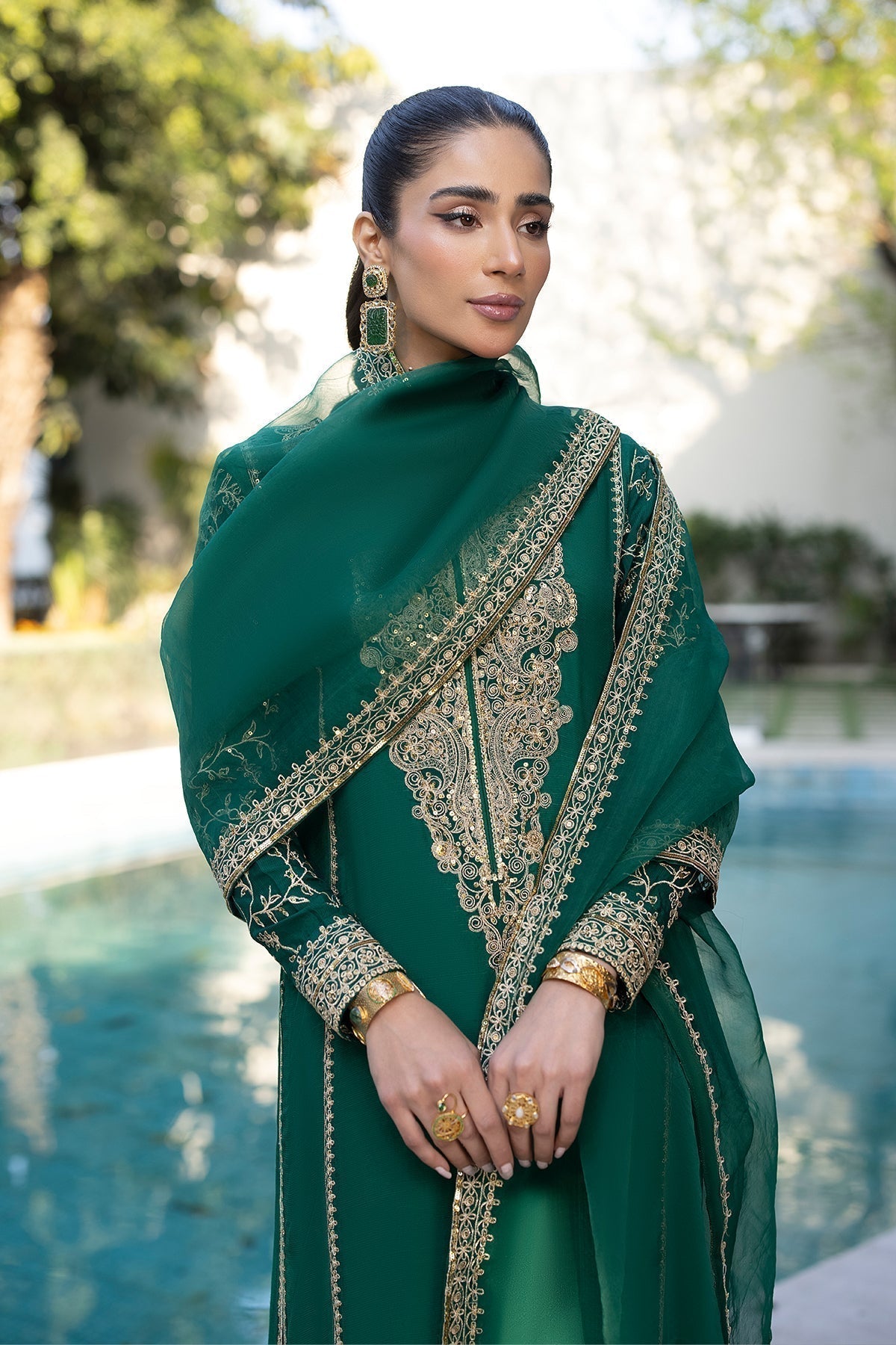 Erum Khan | Shahzeen Eid Collection | PEACOCK - by - Libasekhas UK - Registered Vendor of : Erum Khan - 100% Original Designer Dresss