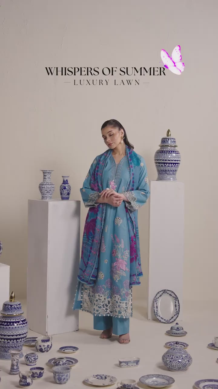 Neeshay | Whispers of Summer Luxury Lawn | SKYLA - by Libasekhas - Registered Vendor of : Neeshay - 100% Original Designer Dress