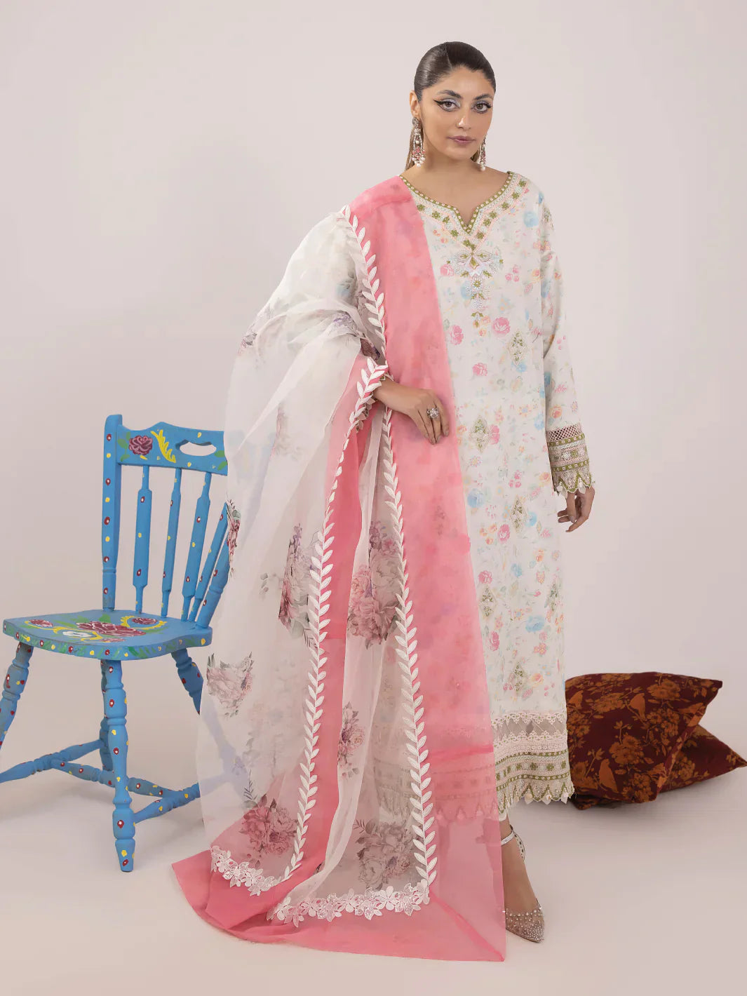 Ittehad | Faiza Faisal Rangeeli Lawn 24 | Nargis - by - Libasekhas UK - Registered Vendor of : Ittehad - 100% Original Designer Dresss