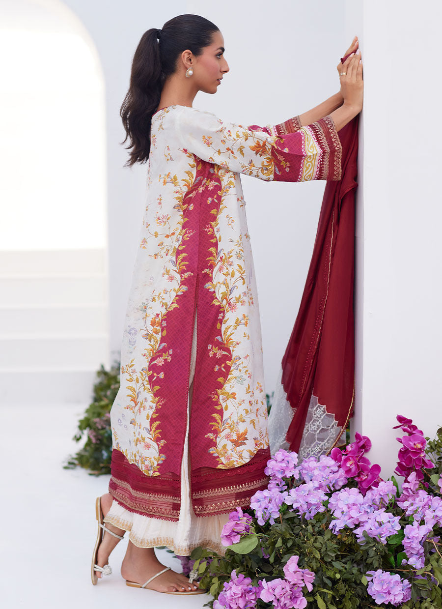 Farah Talib Aziz | Zaza Prints 24 | SANGRIA TRELLIS SHIRT AND DUPATTA - Libasekhas