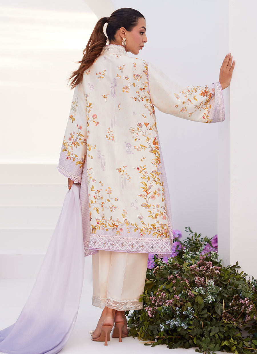 Farah Talib Aziz | Zaza Prints 24 | AMETHYST TRELLIS SHIRT AND DUPATTA - Libasekhas