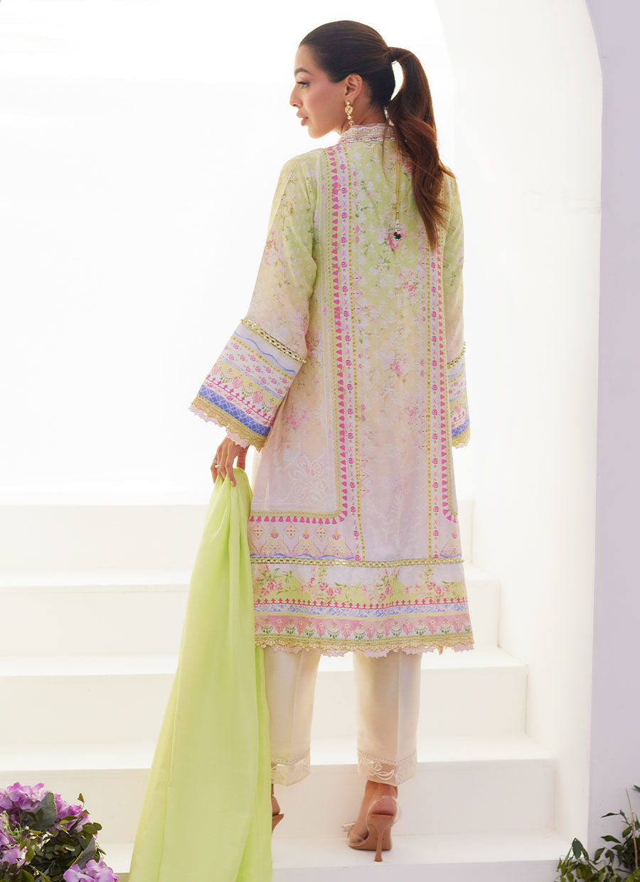 Farah Talib Aziz | Zaza Prints 24 | PEAR OMBRE SHIRT AND DUPATTA - Libasekhas