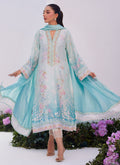 Farah Talib Aziz | Zaza Prints 24 | CYAN OMBRE SHIRT AND DUPATTA - Libasekhas