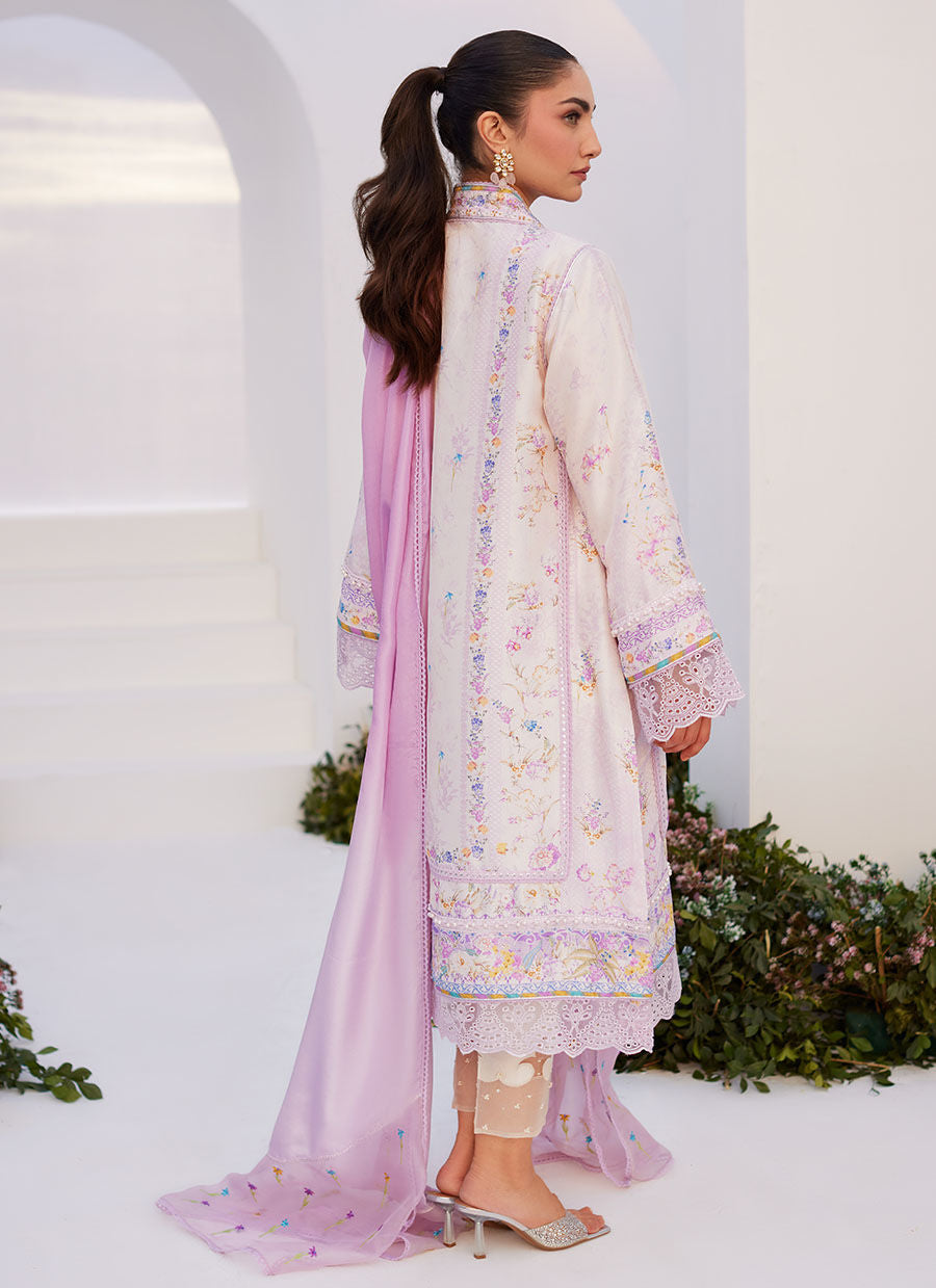Farah Talib Aziz | Zaza Prints 24 | HEATHER LAVENDER SHIRT AND DUPATTA - Libasekhas