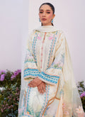 Farah Talib Aziz | Zaza Prints 24 | TURKISH AQUA SHIRT AND DUPATTA - by - Libasekhas UK - Registered Vendor of : Farah Talib Aziz - 100% Original Designer Dresss