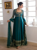 Farah Talib Aziz | Mayna Festive Luxe | AFRA TEAL - by - Libasekhas UK - Registered Vendor of : Farah Talib Aziz - 100% Original Designer Dresss