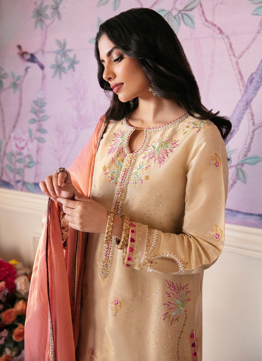 Farah Talib Aziz | Mayna Festive Luxe | NAROOD GOLD - by - Libasekhas UK - Registered Vendor of : Farah Talib Aziz - 100% Original Designer Dresss