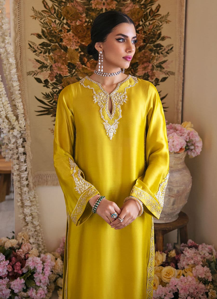 Farah Talib Aziz | Mayna Festive Luxe | Veesta Lime - by - Libasekhas UK - Registered Vendor of : Farah Talib Aziz - 100% Original Designer Dresss