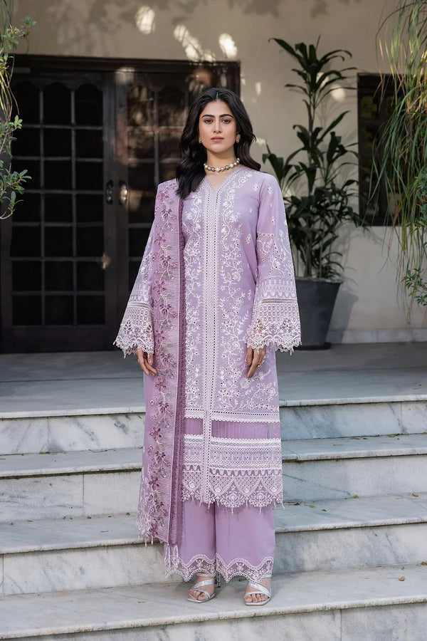 Farasha | Bahaar Embroidered Lawn | Lilac Florine - by - Libasekhas UK - Registered Vendor of : Farasha - 100% Original Designer Dresss