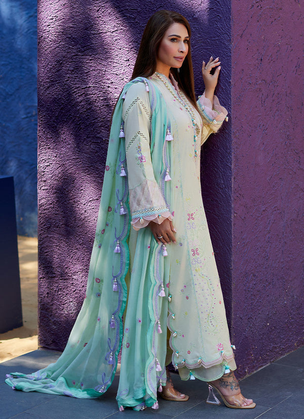 Farah Talib Aziz | Suay Lawn 24 | VAIA YELLOW - by - Libasekhas UK - Registered Vendor of : Farah Talib Aziz - 100% Original Designer Dresss