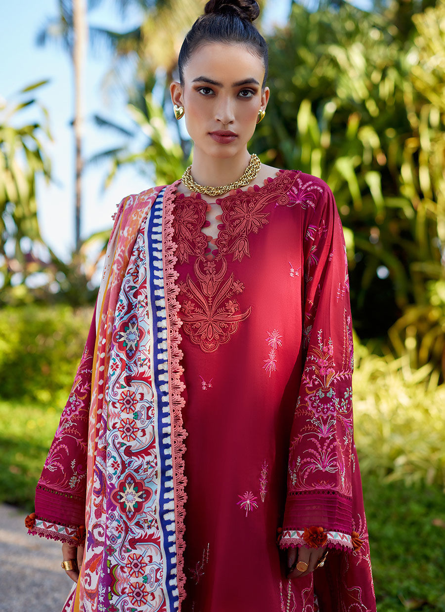 Farah Talib Aziz | Suay Lawn 24 | ENZO RED - by - Libasekhas UK - Registered Vendor of : Farah Talib Aziz - 100% Original Designer Dresss