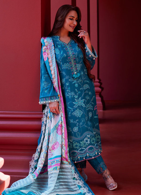 Farah Talib Aziz | Suay Lawn 24 | MOANNA TEAL - by - Libasekhas UK - Registered Vendor of : Farah Talib Aziz - 100% Original Designer Dresss
