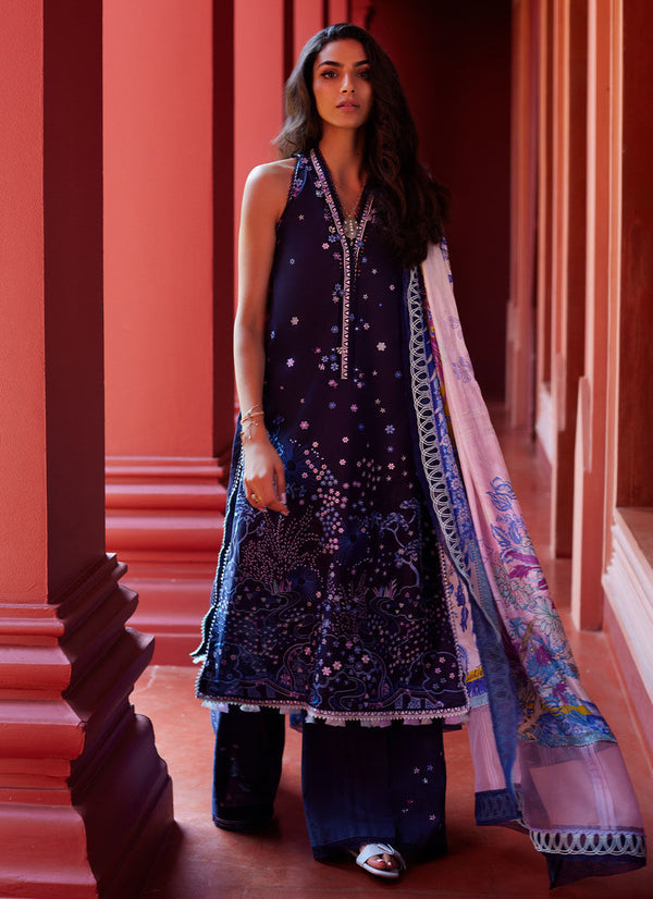 Farah Talib Aziz | Suay Lawn 24 | IZEA BLUE - by - Libasekhas UK - Registered Vendor of : Farah Talib Aziz - 100% Original Designer Dresss