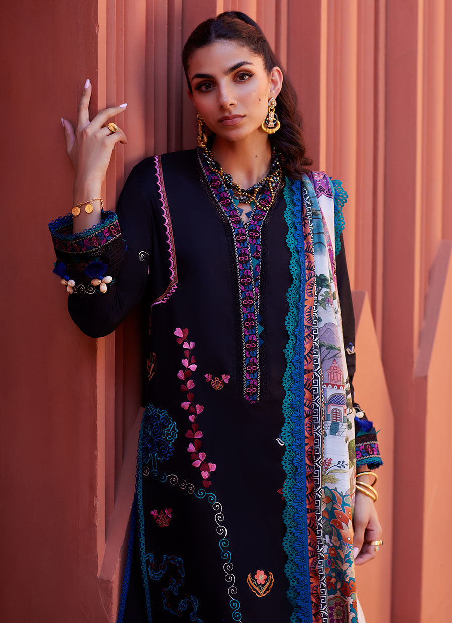 Farah Talib Aziz | Suay Lawn 24 | ILARIA BLACK - by - Libasekhas UK - Registered Vendor of : Farah Talib Aziz - 100% Original Designer Dresss