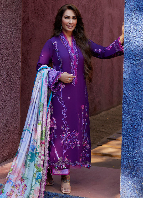Farah Talib Aziz | Suay Lawn 24 | YURI PURPLE - by - Libasekhas UK - Registered Vendor of : Farah Talib Aziz - 100% Original Designer Dresss