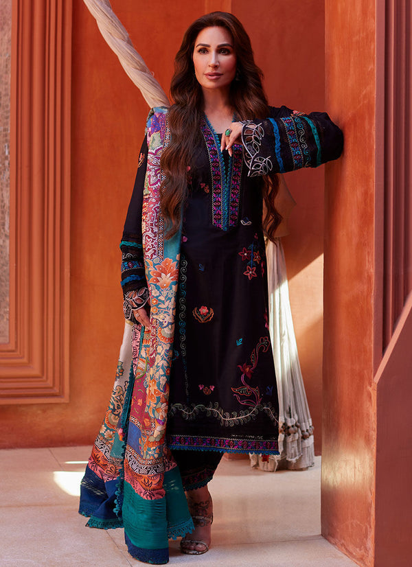 Farah Talib Aziz | Suay Lawn 24 | ILARIA BLACK - by - Libasekhas UK - Registered Vendor of : Farah Talib Aziz - 100% Original Designer Dresss