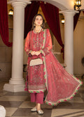 Strawberry | Rimjhim Chiffon Collection | FLS-RJ-003 - by - Libasekhas UK - Registered Vendor of : Strawberry - 100% Original Designer Dresss