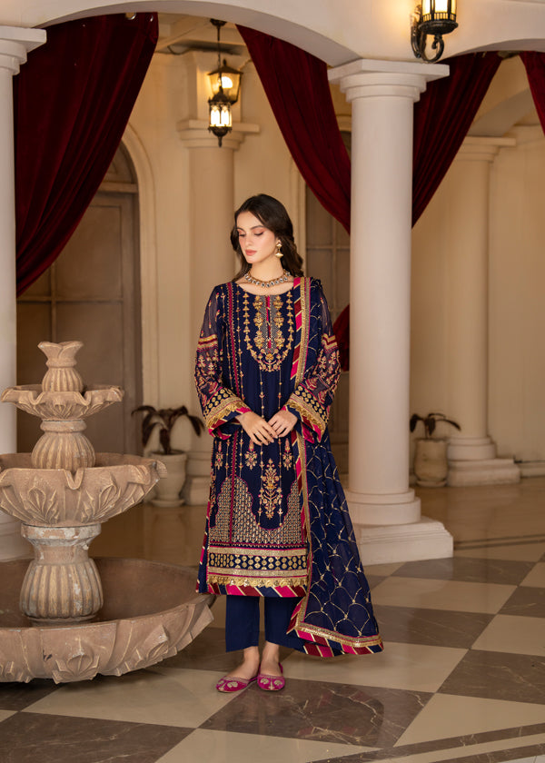 Strawberry | Rimjhim Chiffon Collection | FLS-RJ-005 - by - Libasekhas UK - Registered Vendor of : Strawberry - 100% Original Designer Dresss