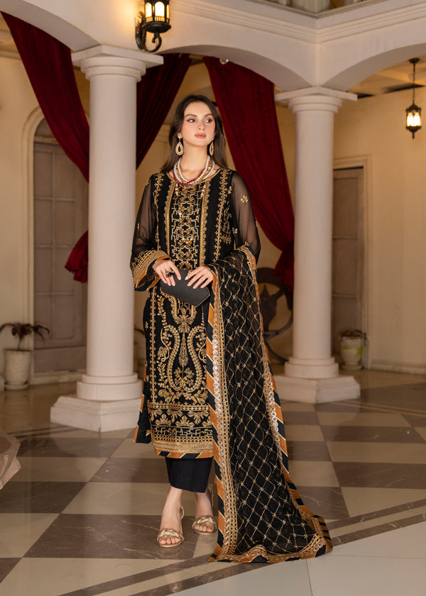 Strawberry | Rimjhim Chiffon Collection | FLS-RJ-001 - by - Libasekhas UK - Registered Vendor of : Strawberry - 100% Original Designer Dresss