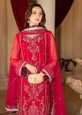 Strawberry | Rimjhim Chiffon Collection | FLS-RJ-007 - by - Libasekhas UK - Registered Vendor of : Strawberry - 100% Original Designer Dresss